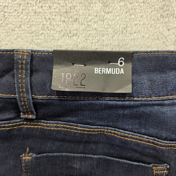 1822 Denim Bermuda Shorts Womens 6 Blue Vintage Stretch Classic Mid Rise Jeans - Picture 4 of 14